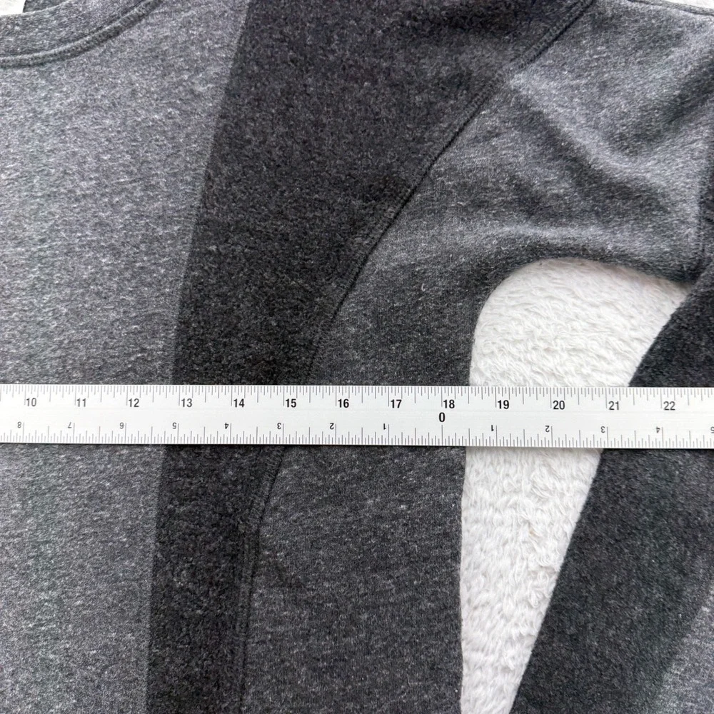 Alo Yoga Women Gray Heather Colorblock‎ Fleece Lined Crewneck Sweatshirt Small